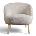Sillón \'Capri\' con patas de madera - Blanco