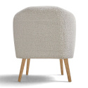 Sillón \'Capri\' con patas de madera - Blanco