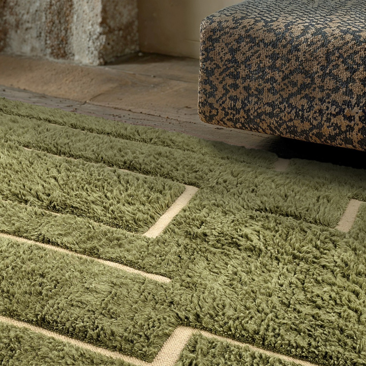 Alfombra Tipo Rya \'Kiberg Handwoven Wool\' - Verde en el grupo Alfombras / Alfombras de ryas con Reforma (V10001)