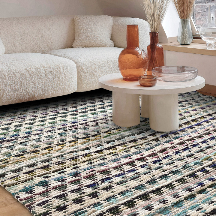 Alfombra de trapo \'Lindby\' - Multicolor/azul en el grupo Alfombras / Alfombras tejidas con Reforma (V1006)