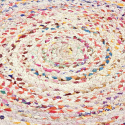 Alfombra redonda \'Flätan\' 200cm - Blanco/Multi