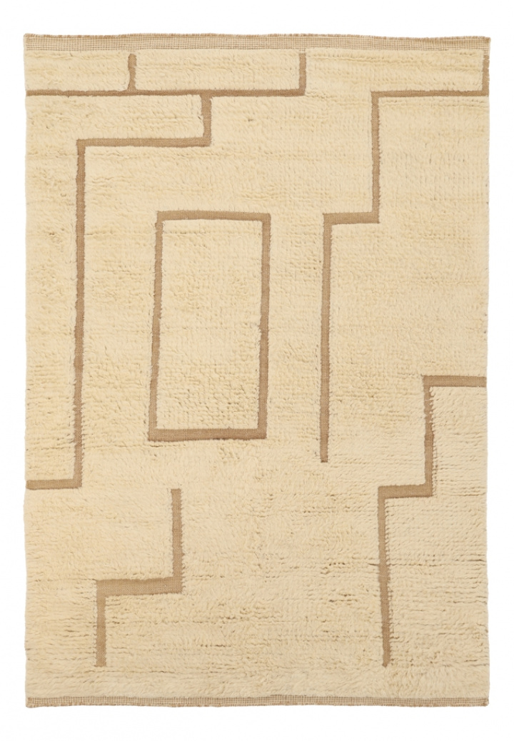 Alfombra Tipo Rya \'Lana tejida a mano Kiberg\' - Blanco en el grupo Decoración / Alfombras / Alfombras de ryas con Reforma (V10200)