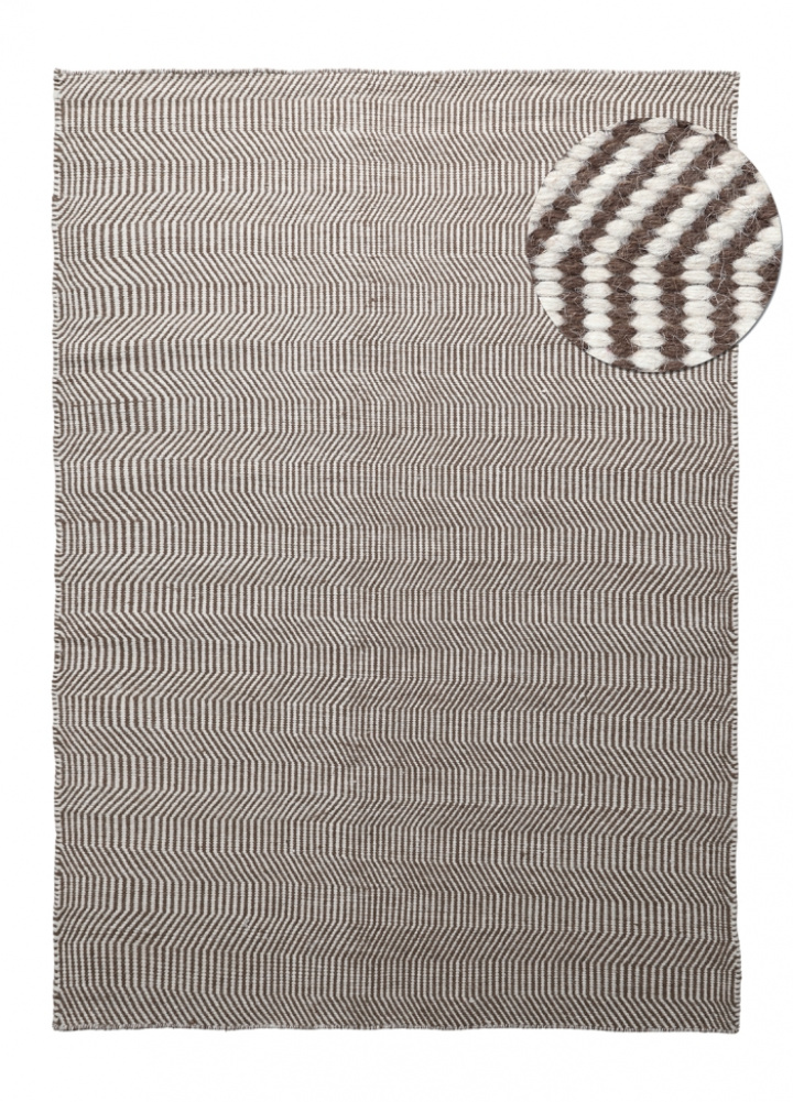 Alfombra de lana \'Larkana\' - Marrón/blanco en el grupo Decoración / Alfombras / Alfombras de lana con Reforma (V1020111)