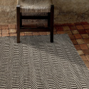 Alfombra de lana \'Larkana\' - Beige/negro