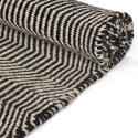 Alfombra de lana \'Larkana\' - Beige/negro
