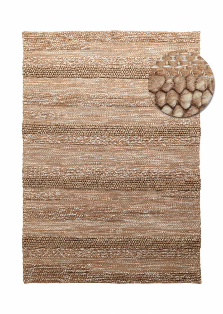 Alfombra de lana \'Almaty\' - Marrón claro en el grupo Decoración / Alfombras / Alfombras de lana con Reforma (V10201444)