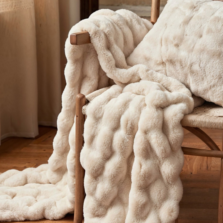 Manta \'Aranga Bubble Throw\' 130x170cm - Beige en el grupo Decoración / Textiles / Mantas y cobijas con Reforma (V10201578)
