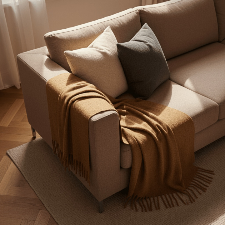 Plaid \'Samantha\' 130x170cm - Marrón en el grupo Decoración / Textiles / Mantas y cobijas con Reforma (V10201724)