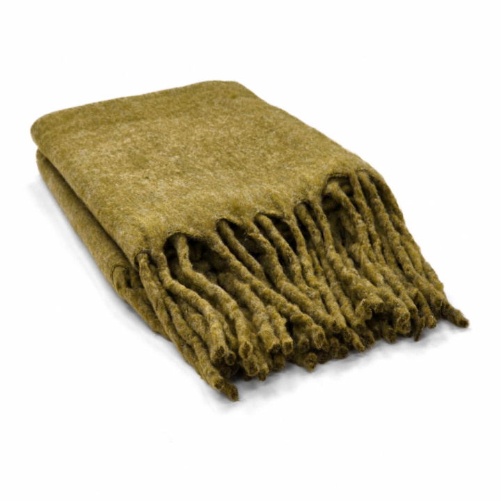 Plaid \'Samantha\' 130x170cm - Verde oliva en el grupo Decoración / Textiles / Mantas y cobijas con Reforma (V10201726)