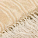 Manta de algodón \'Denisa Fishbone\' 130x170cm - Beige/blanco