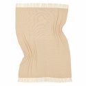 Manta de algodón \'Denisa Fishbone\' 130x170cm - Beige/blanco