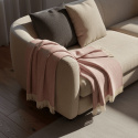 Manta de algodón \'Denisa Fishbone\' 130x170cm - Rojo/blanco