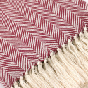 Manta de algodón \'Denisa Fishbone\' 130x170cm - Rojo/blanco