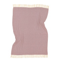 Manta de algodón \'Denisa Fishbone\' 130x170cm - Rojo/blanco