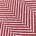 Manta de algodón \'Denisa Fishbone\' 130x170cm - Rojo/blanco