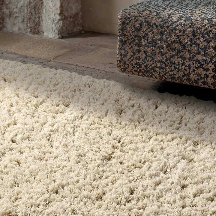 Alfombra Tipo Rya \'Fassale Lana tejida a mano\' - Beige en el grupo Alfombras / Alfombras de ryas con Reforma (V1020)