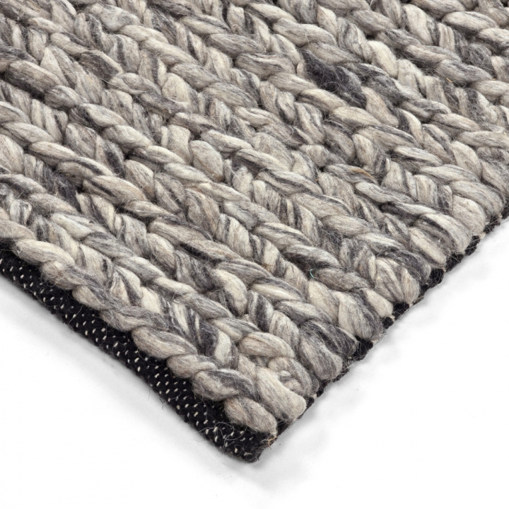 Alfombra de lana \'Talvia Braided Wool\' - Gris oscuro en el grupo Decoración / Alfombras / Alfombras de lana con Reforma (V1029)
