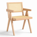 Silla con reposabrazos \'Jean\' - Roble blanqueado/Rotén