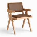 Silla con reposabrazos \'Jean\' - Roble/Marrón