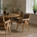 Silla con reposabrazos \'Jean\' - Roble/Marrón