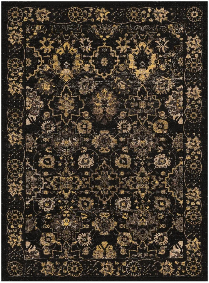 Alfombra Wilton \'Fernana\' 200x280cm - Negro/Dorado en el grupo Decoración / Alfombras / Alfombras tejidas con Reforma (X10116736)