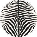 Alfombra redonda \'Zebra\' 120cm - Negro/Blanco